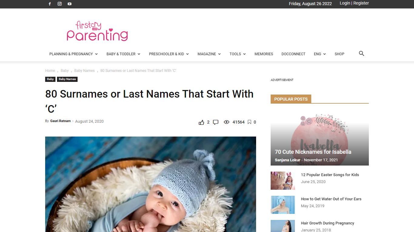80 Surnames or Last Names That Start With ‘C’ - FirstCry Parenting